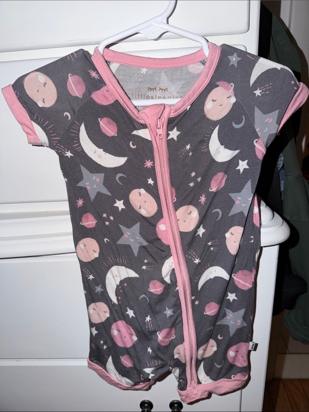 Little sleepies Pink to the Moon Zippy 6-12
